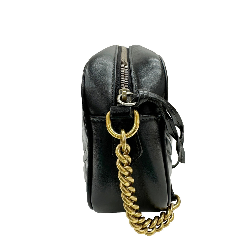 Gucci Leather Black Marmont Quilted Bag Shoulder GG